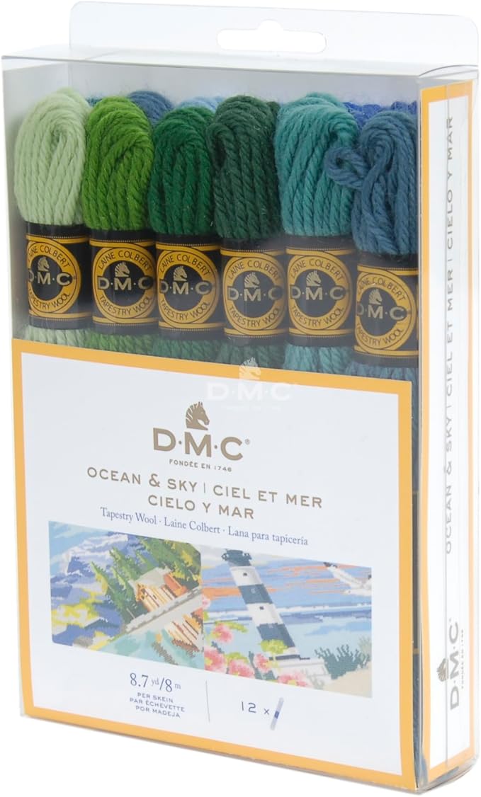 DMC Tapestry Wool - The Ocean & Sky Collection - 12 Count - 8.7 Yards Skeins