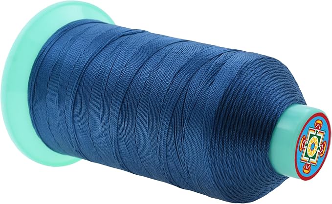 Mandala Crafts Size 207 630D T210 Bonded Nylon Thread - Airforce Blue 800 YDs Tex 210 Heavy Duty Sewing Threads for Leather, Jeans, Weaving, Outdoor Marine Upholstery