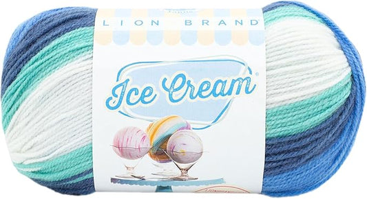 Lion Brand Yarn, Ice Cream Baby Yarn for Knitting, Crochet, and Crafts, Baseball Nut, 1 Pack, DK Weight Colorful Acrylic Fiber for Baby Blankets, Hats, and Sweaters