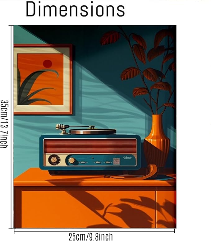 cupmod 6 Packs Vintage Music Paint by Numbers Kit for Adults,Retro Funny Adults Paint by Number Kits on Canvas Without Frame,Easy Acrylic Oil Painting by Numbers Kit for Home Wall Decor 9.8x13.8inch