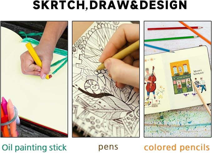 5" x 5" Hardcover Sketch Book,Small Mixed Media Sketch Pad,58 Sheets 150GSM Acid-Free Artist Drawing Paper,Travel Journal Blank Notebook for Painting,Illustration,Art Supplies.Oil Painting Pond