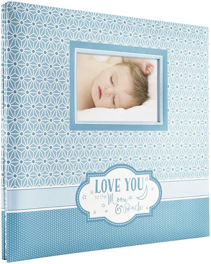 MCS Expandable 10-Page Baby Scrapbook Album with Photo Opening Cover and 12 x 12 Inch Pages, 13.5 x 12.5 Inch, Love You to the Moon and Back