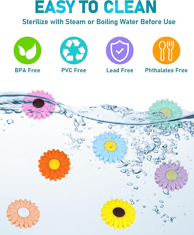 30PCS FIVEIZERO Focal Beads – Sunflowers Beads,Sunflowers Focal Bead Bulk, Flower Shape Silicone Loose Beads for Pens, Necklaces，Bracelets and Keychain Making