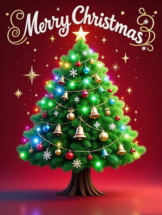 Christmas Tree Diamond Painting Kit Christmas Diamond Art Kits for Adults Beginners 5D Diamond Painting DIY Full Drill Gem Art Christmas Home Decor Wall Art Crafts for Adults Gifts 12x16 Inch PINFFSHU