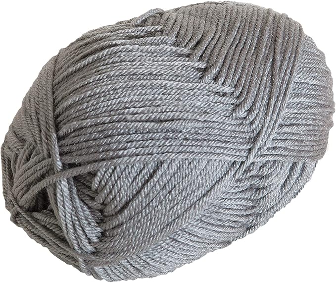 Knit Picks Brava Gray 100% Acrylic Worsted Weight Soft Yarn for Knitting, Crocheting, Knitting Machine use, Medium Weight 4 Yarn for Washable Projects (Silver)