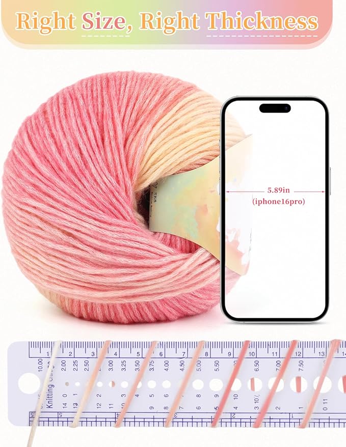 Coopay Yarn for Crocheting Knitting, Gradient Cake Yarns, 2 × 3.53oz - 240yds - 50% Cotton 50% Acrylic Ombre Yarns, Crochet Yarn for Blankets, Shawls, Scarves (109 Flower Season)