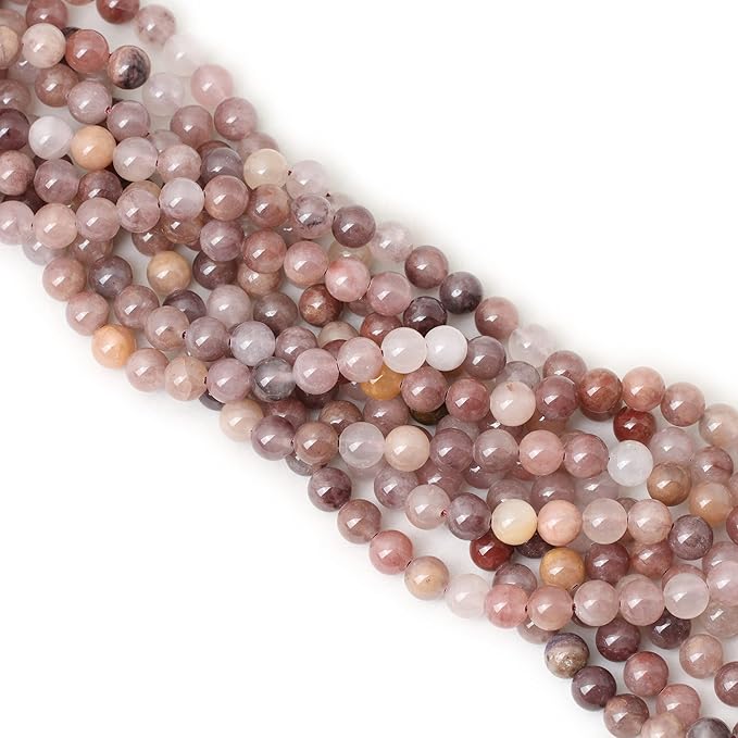 cheavian 45pcs 8mm natural pruple berry quartzite crystal round loose beads for jewelry making 1 strand 15"