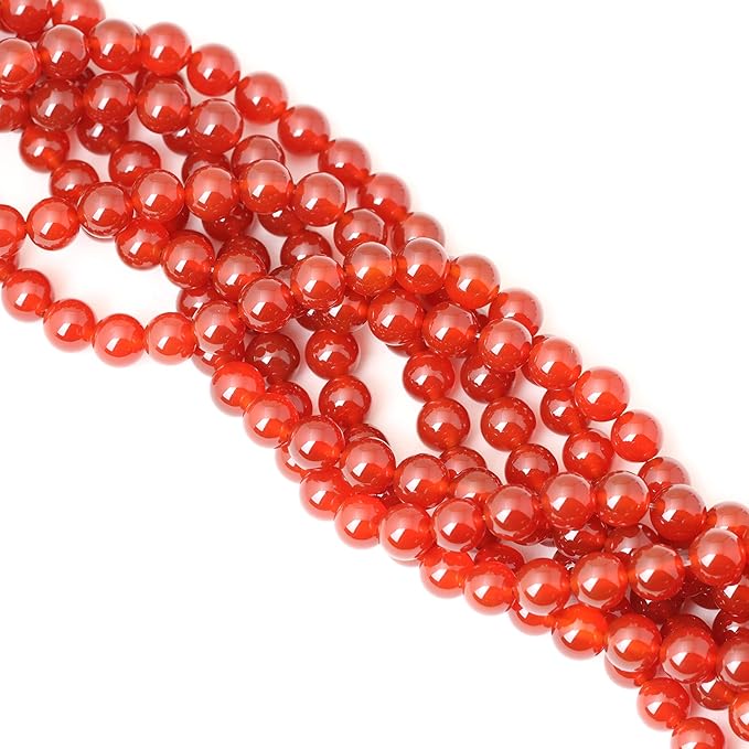 35PCS 10mm Natural Red Agate Gemstone Round Loose Beads for Jewelry Making 1 Strand 15"