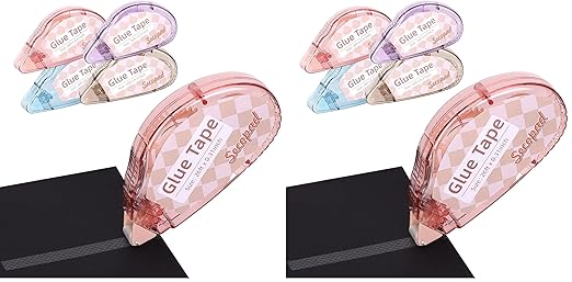 Scrapbook Tape, 8 Pack Double Sided Tape Roller for Crafts, Adhesive Glue Runner Scrapbooking Supplies Journaling School Office Teacher Supplies for Kids and Adults, 0.3IN x 26FT