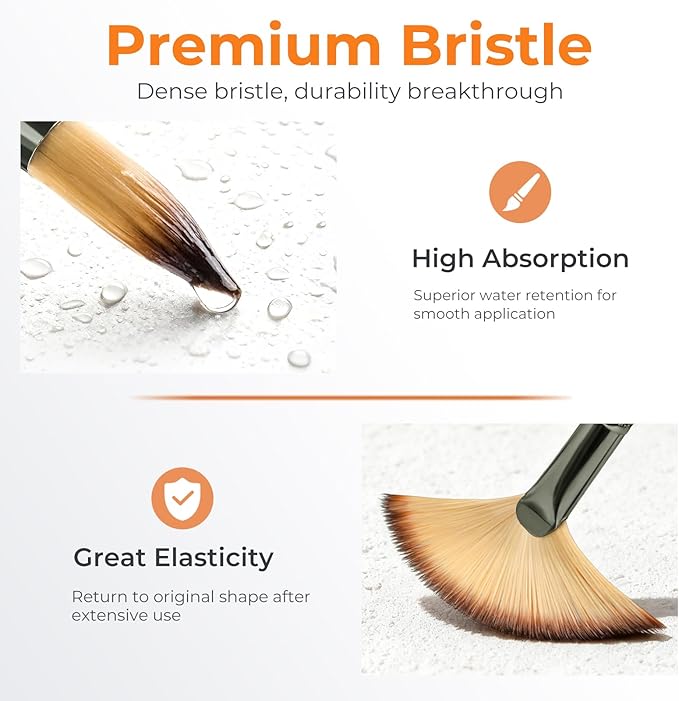 Nicpro 26pcs Paint Brush Set, Professional Paintbrushes with Palette Knife, Craft Paint Brushes for Acrylic Painting, Oil, Watercolor, Gouache & Canvas, Drawing & Art Supplies for Adults, Artists Gift