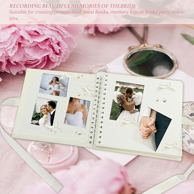 8 x 8 Inch Wedding Scrapbook,Letters To The Bride Scrapbook, Photo Album Includes (photo album, letter stickers, bows, nano glue, letter and number sticker, and pearl stickers)