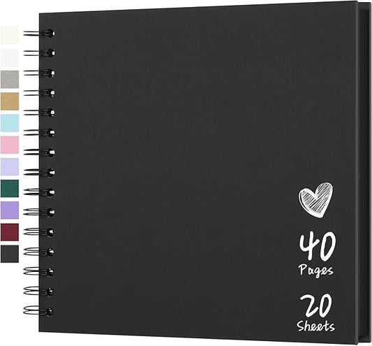 Scrapbook 8x8 Inch DIY Scrapbook Album Hardcover Kraft Paper Scrap Book Photo Albums 40 Pages Perfect for 4x6 / 5x7 Photos Memory Book for Family, Wedding