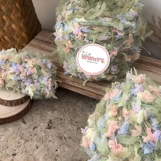 Hand Spun Art Yarn 2 Pack of 50g/Skein Fancy Yarn Multifiber Multicolored with Hand Blended Handmade for Jewelry Making Junk Magazines Knitting Crafts Textile Decorative Tassels Card Making