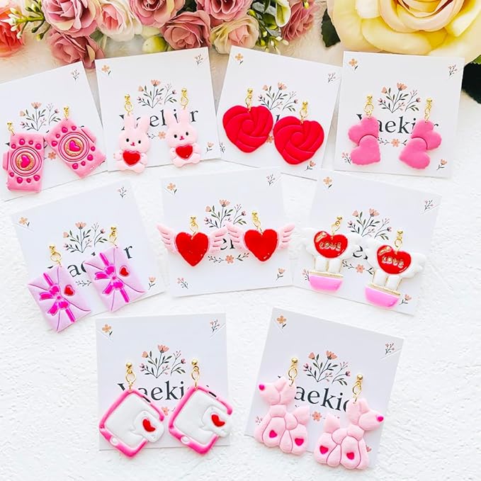 Valentine’s Day Polymer Clay Cutters Set – Romantic Polymer Clay Molds, Clay Cutters, Clay Earring Cutters, Clay Tools