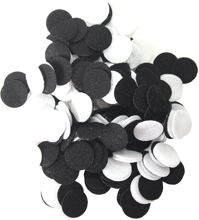 Playfully Ever After Black & White Craft Felt Circles (1.5 Inch - 95pc)