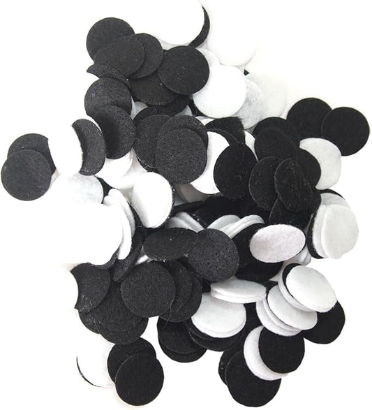 Playfully Ever After Black & White Craft Felt Circles (3/4 Inch - 300pc)