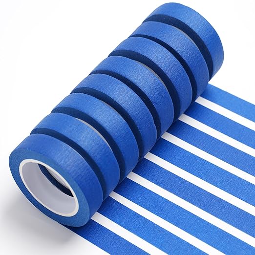 8PCS Colored Masking Tape - Dark Blue Painters Tape, Tape for Kids Art Supplies, Great for Crafts, Labeling, DIY Decorative, 1/2 Inch Colored Tape Rolls- Tiny Size