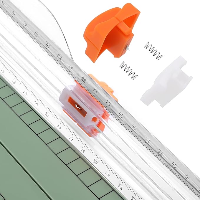Firbon A4 Paper Cutter 12 Inch Titanium Straight Paper Trimmer with Side Ruler for Scrapbooking Craft, Paper, Coupon, Label, Cardstock (Morandi)