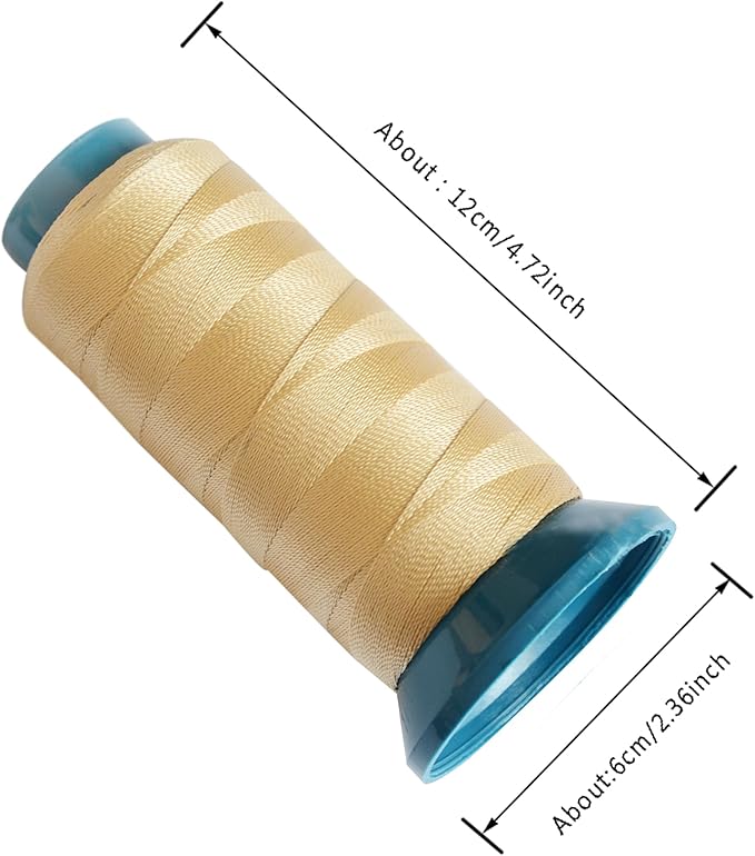 Hair Weaving Thread with C/J/I/T Needles 1500 Yards 210 D Strength Polyester Thread Sewing Thread for Making Wigs Hair Extension Kit (Blonde)