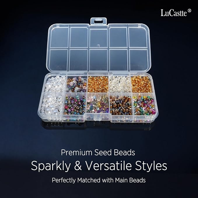 LuCastte Charm Bracelet Making Kit, Beads for Bracelets with Tools and Guide, Jewelry Making Supplies Premium Resin Cat Eye Beads Seed Beads, Galaxy Style Art Kit Gift Travel DIY
