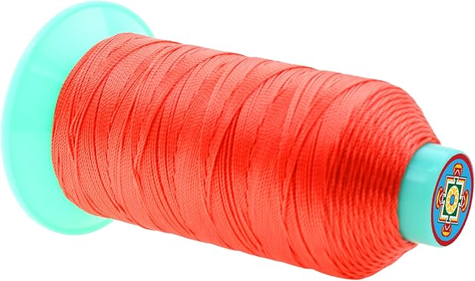Mandala Crafts Size 346 210D T350 Bonded Nylon Thread - Coral 415 YDs Tex 350 Heavy Duty Sewing Threads for Leather, Jeans, Weaving, Outdoor Marine Upholstery