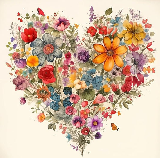 Valentine's Day Stamping Cross Stitch Kit, Flowers Counting Cross Stitch Kit for Adult Beginners , Full Line DIY Cross Stitch Stitching Kit for Home Decor Cross Stitch Patterns 13.7x13.7 inches