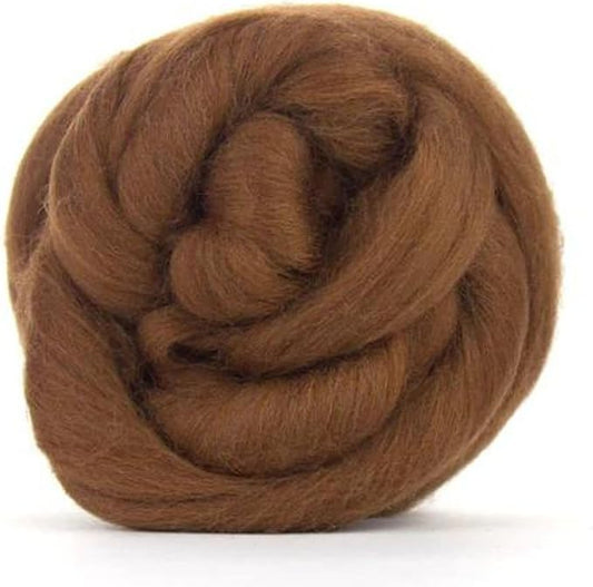 Revolution Fibers Merino Wool Roving | Premium Combed Wool Top | 22 Micron, Perfect for Felting Projects, Spinning, Wall Hangings and Tapestry (Chocolate)