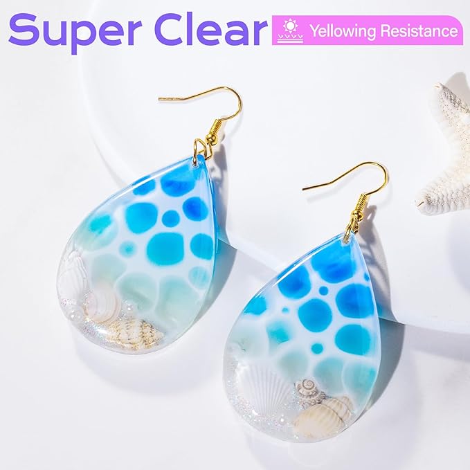 100g UV Resin kit -Super Clear, Hard Premixed and Fast Curing for Jewelry Making, Mold DIY Craft Decoration, Coating