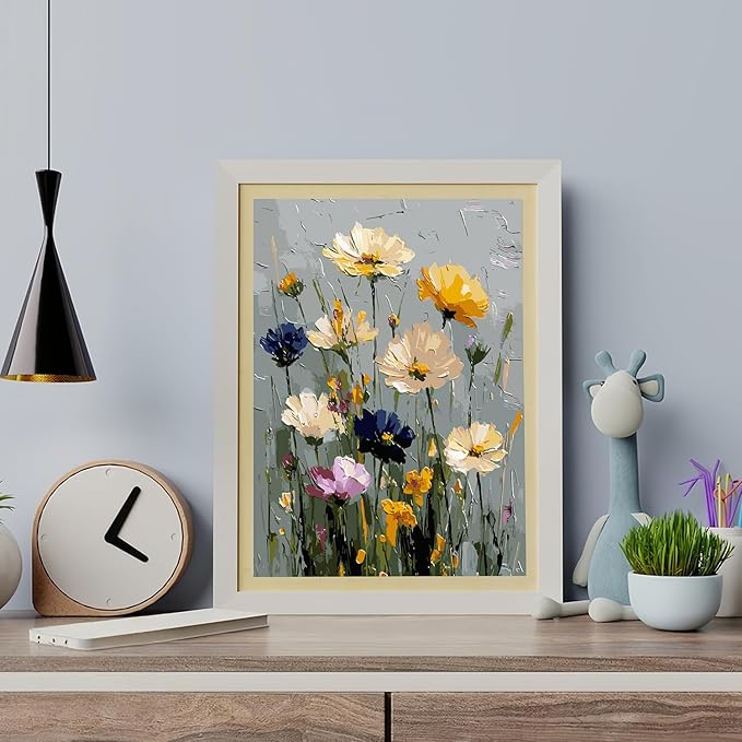 CHWGLFGG Paint by Numbers Kit for Adults Beginner, Wild Flowers Adult Paint by Number Kits on Canvas, DIY Acrylic Oil Easy Painting by Numbers for Home Wall Decor 16X20 inch (Without Frame)