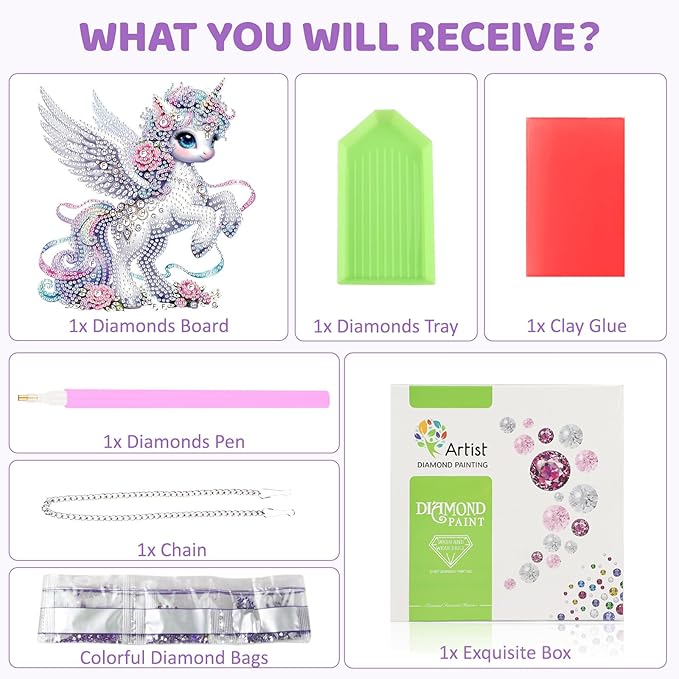 MEIYUDA Animals Diamond Art Hanging Kits for Adult, Angel Animal Diamond Painting Hanging Kits Ornaments, DIY Special Shaped Rhinestone Window Pendants kit for Home Garden Wall Decor Gift
