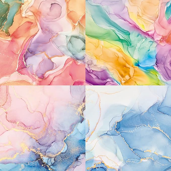 YASMEN Marble Colored Scrapbook Paper Pad, 6x6 Single-Sided Valentine Cardstock Paper Pad for Card Making, Journals, Planner, DIY Envelopes, Greeting Cards, Gift Card, Decorative Art Craft -24 Sheets
