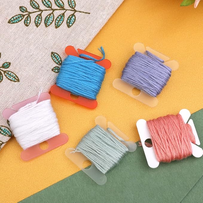 Plastic Floss Bobbins, 150 Transparent Plastic Embroidery Floss Bobbins, Embroidery Floss Organizer for Cross Stitch Thread Craft DIY Sewing Storage, Hard Floss bobbins
