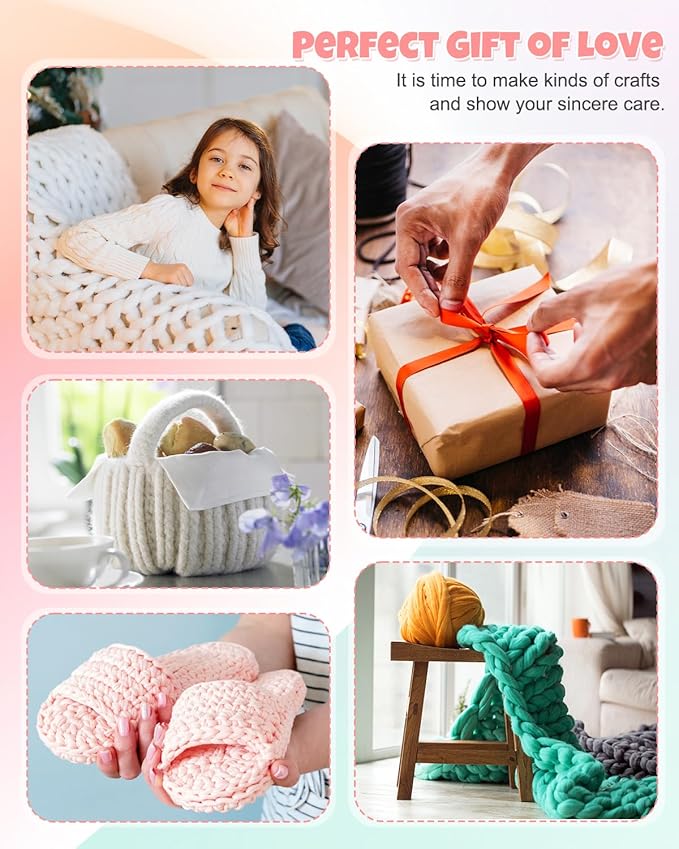Aeelike Large Crochet Hooks Set Including Ergonomic Crochet Hooks (6.0mm-12.0mm) & Huge Crocheting Needles with Crystal Design (12.0mm-25.0mm) for Blanket Chunky Yarn