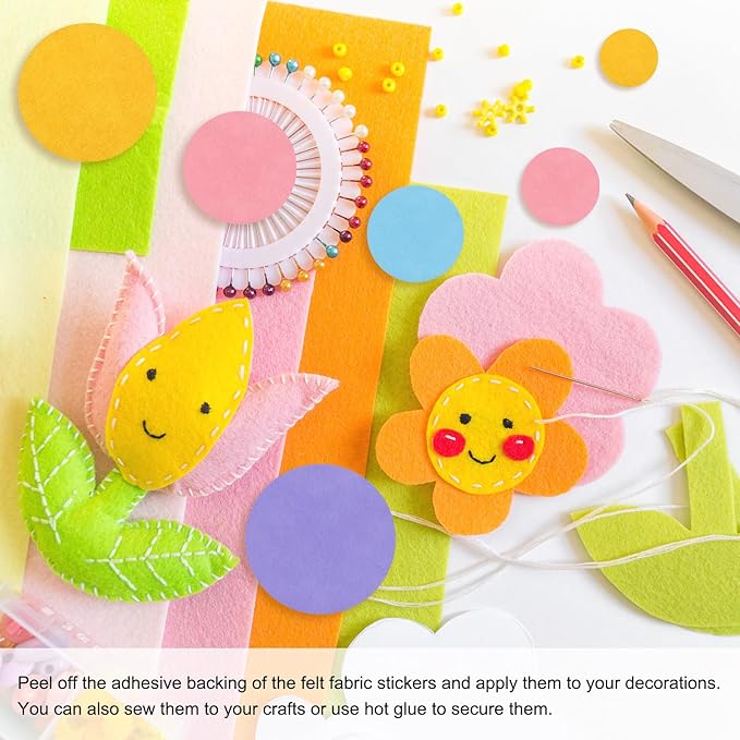 uxcell 100 Pcs Adhesive Felt Circles, 1/2" Round Non-Woven Felt Pads Stickers Dots Pre Cut for DIY Crafts Sewing Handcraft Costume Holiday Decoration, Light Purple