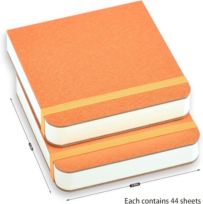 SEMLEART Watercolor Journal,Mixed Media Sketchbook,3.9x3.9inches, 2 Pack, 44 Sheets Each,Cold-Pressed,110lb/230gsm,Suitable for Techniques