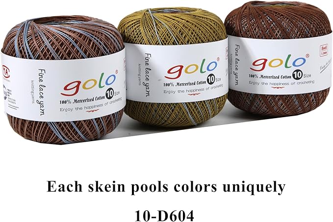 golo Crochet Thread for Size10 Yarn Space-Dyed Yarn for Hand Knitting D604