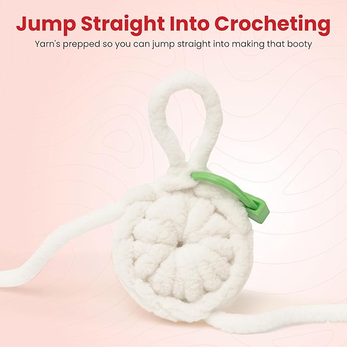 Dabline Crochet Pillow Kit for Beginners – Easy DIY Crochet Starter Kit with Pre-Started Yarn & Step-by-Step Video Tutorials – Learn to Crochet Kit Gift for Women & Men