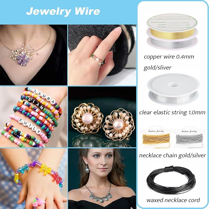 EUIQUE Jewelry Making Supplies Kits Repair Tools for Adults with Pliers, Wires, Necklace Chains, Findings and Helping Hands