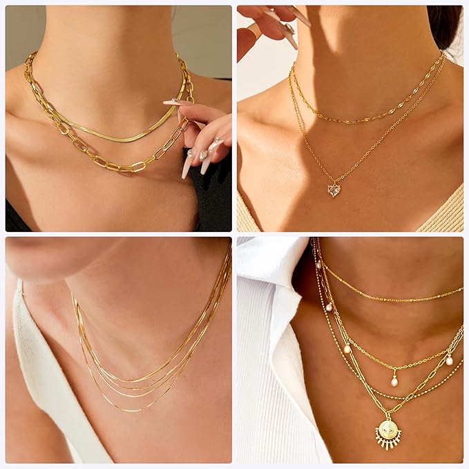 wisreach chains jewelry making supplies gold chain for making jewelry, 111.5 feet 15 rolls for diy necklace bracelet findings with jump rings/lobster clasps/connectors