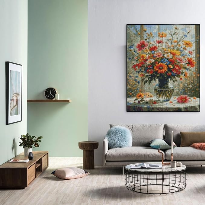 mybisymqq flowers stamped cross stitch kits cross stitch patterns,full line diy cross stitch stitching kit for home decor cross stitch patterns 11.8x15.7 inches