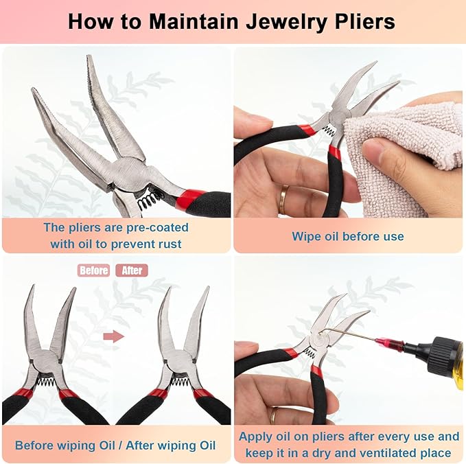 1200 Pcs Jump Rings, Jewelry Making Kit with Open/Close Tools, Pliers, Tweezers, Lobster Clasps, DIY Necklace Repair and Keychain Supplies (Silver Plated & Rose Gold)