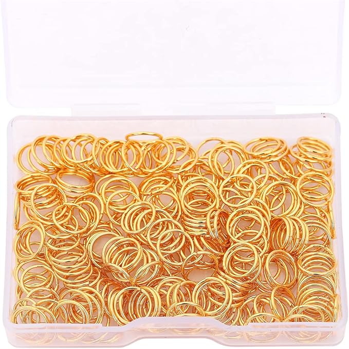 18K Gold Plated Jump Rings Non Tarnish 8mm 300pcs for Jewelry Making Findings
