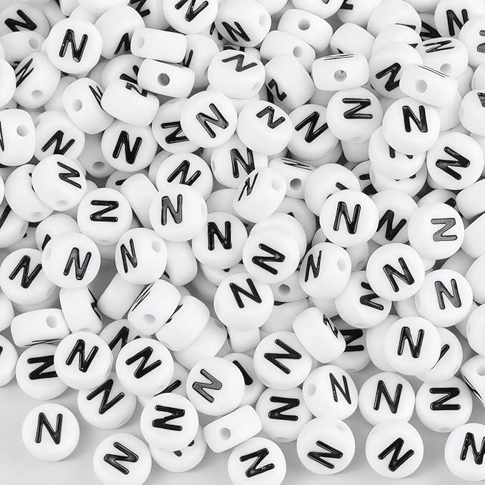1500pcs Letter N Beads for Friendship Bracelets Making Kit, DIY Jewelry Making Supplies Alphabet Beads