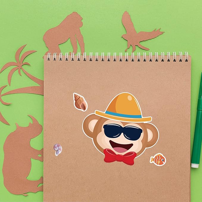24 sheets 8.27''×5.9'' make your own animals stickers for kids toddlers, make a face stickers for kids party favors activities