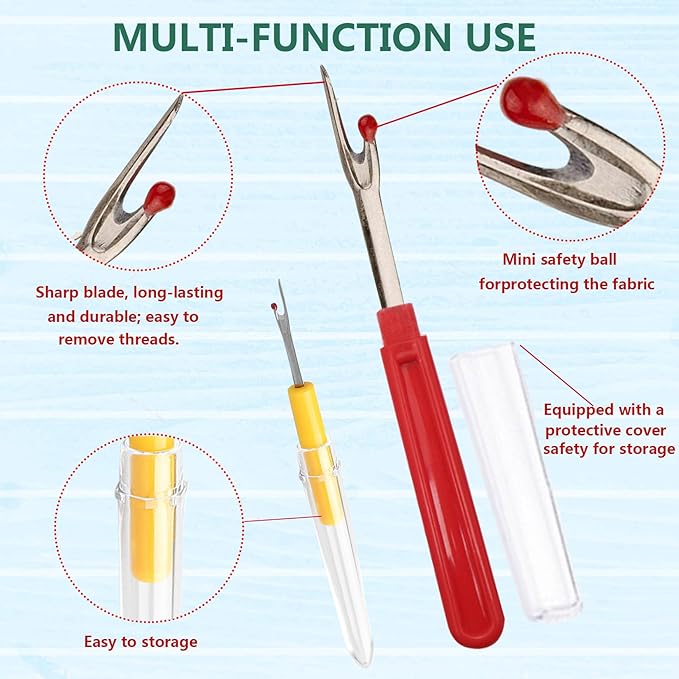 66PCS Sewing Kit 5 Size Big Eye Stainless Steel Needles for Hand Sewing Needle and Thread Kit with Threaders, Bobbins,Thimbles,Seam Rippers Accessories and Supplies Tools for Adults Beginners