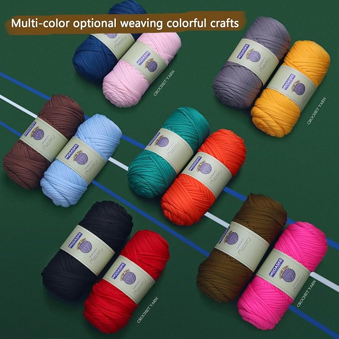 2 Pack T-Shirt Crochet Yarn for DIY Knitting Crochet Cloth Blanket Bag Dolls - 400g Chunky Thick Yarn for Crocheting with Polyester-Spandex Blend Elastic Fabric (Dark Gray)