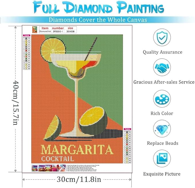 EIBEILI 6 Pack Diamond Painting Kits for Adults, Wine 5D Diamond Art Kits for Beginner Cocktail DIY Full Drill Diamond Dots Crystal Craft Kits for Home Wall Decor Gifts(6 Pack/12X16 Inch)