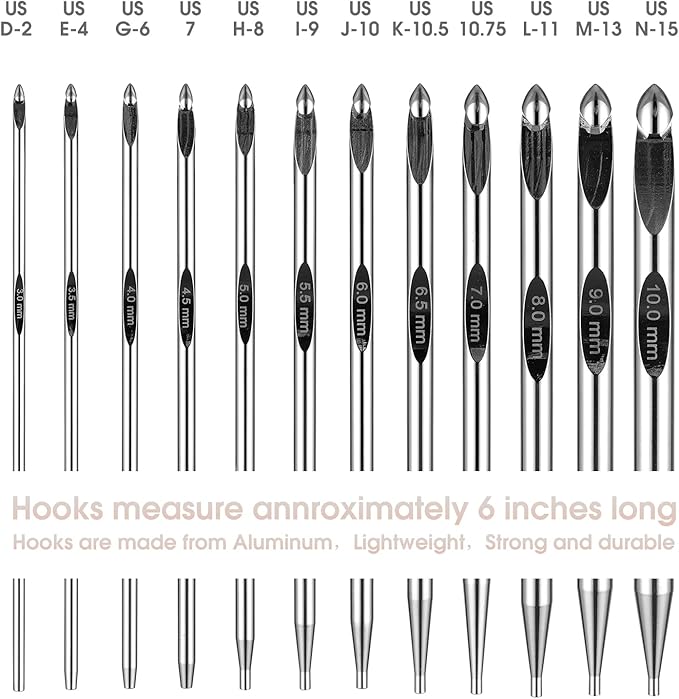 Tunisian Crochet Hooks Set Aluminum Metal Interchangeable Crochet Hook with Cable 3mm-10mm Ergonomic Crochet Hooks for Arthritic Hands 26Pic (Pink)