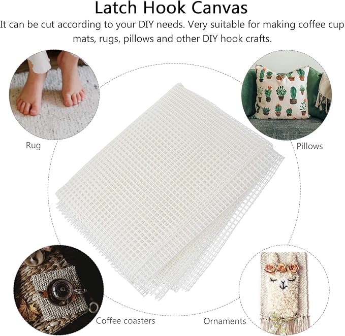 EXCEART Craft Mesh Rug Hooking Mesh Canvas Hook Rug Making Carpet Tapestry DIY Sheet for Embroidery Cross Crafts Decoration 100x150cm Embroidery Tools