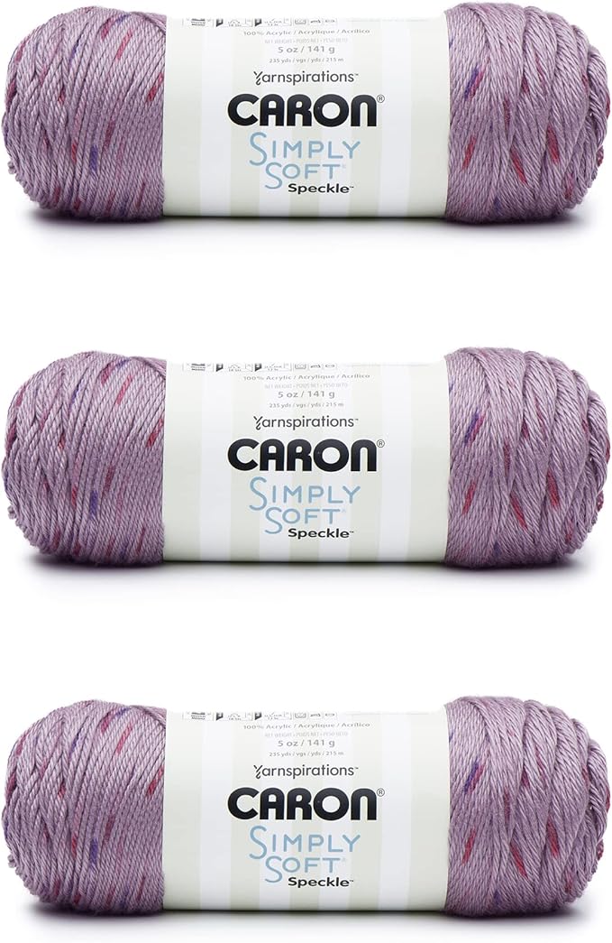 Caron Simply Soft Snapdragon Speckle Yarn - 3 Pack of 141g/5oz - Acrylic - 4 Medium (Worsted) - 235 Yards - Knitting/Crochet